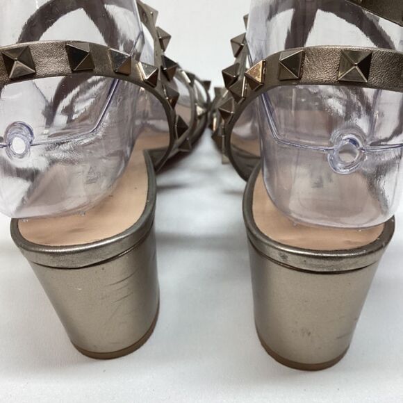 Valentino Garavani Metallic Rockstud block Strappy Heels Size EU 38.5 - Picture 7 of 16